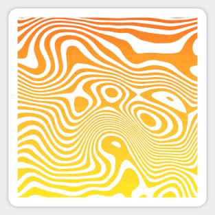 Yellow Orange Abstract Strips Art Sticker